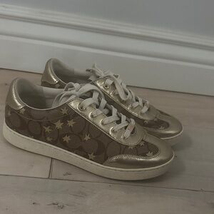 Coach Gold and Brown Women's Sneakers
